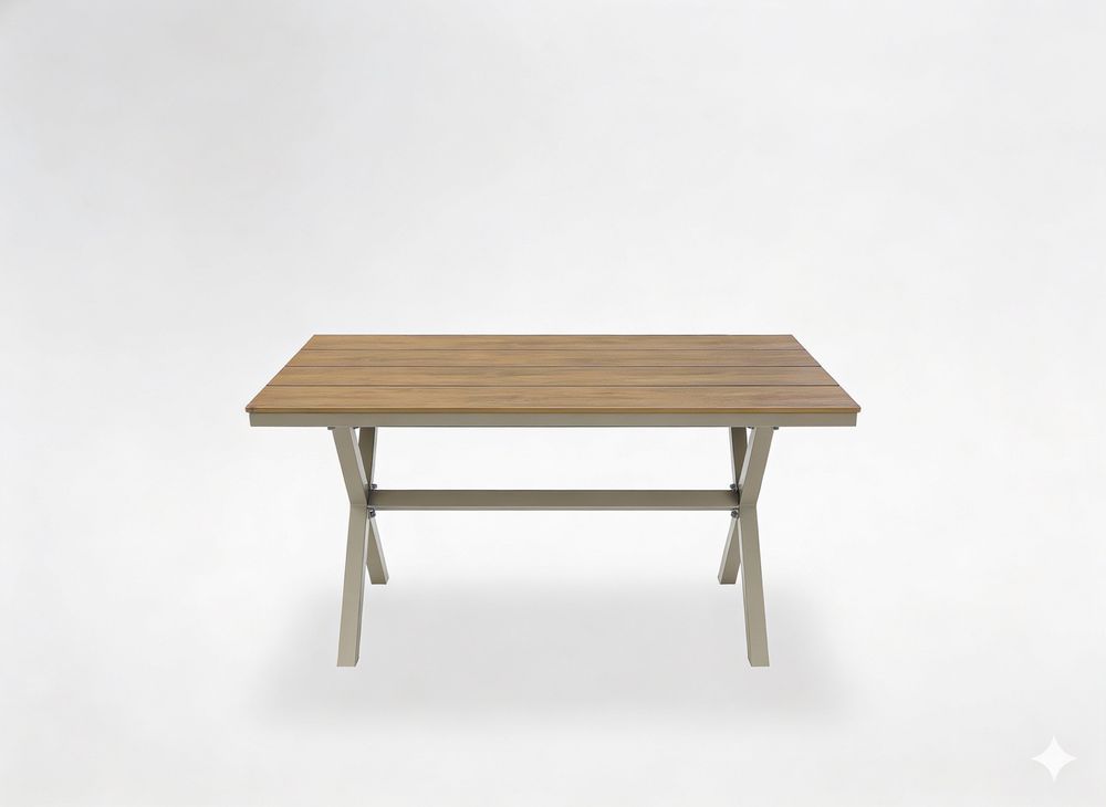 Aluminium hagebord 150 × 90 × 74 cm, beige