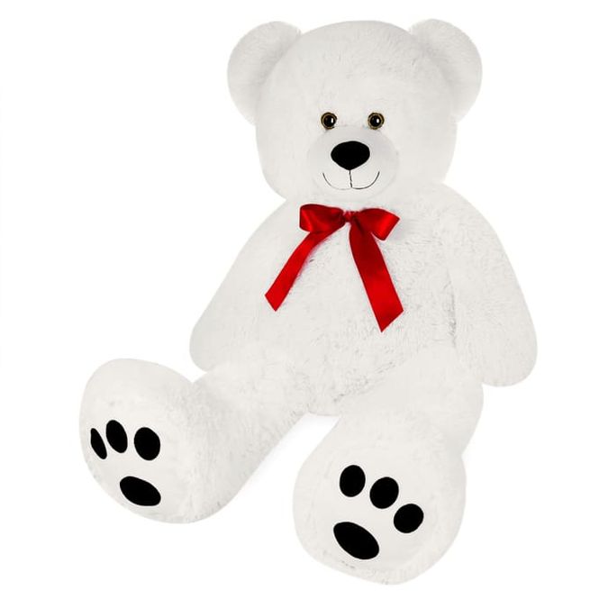 Hovedbilde XXL Teddybjørn i Silkemyk Plysj - Hvit, 150 cm