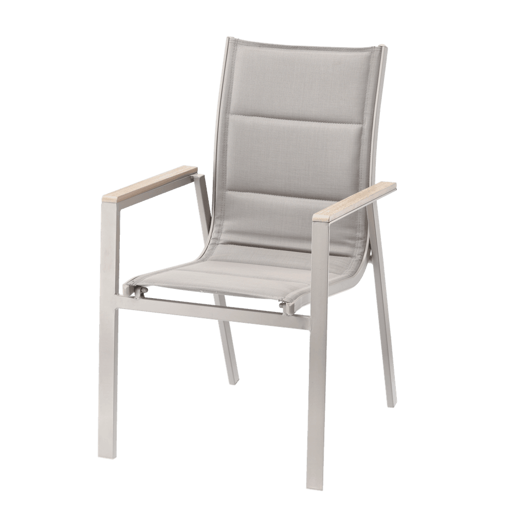 Aluminium hagestol Polywood-armlener - beige