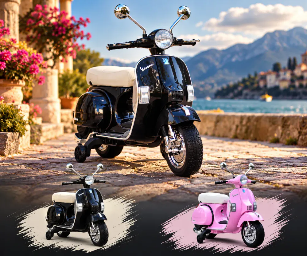 Vespa scooter for barn 3-9 år - 70W 12V