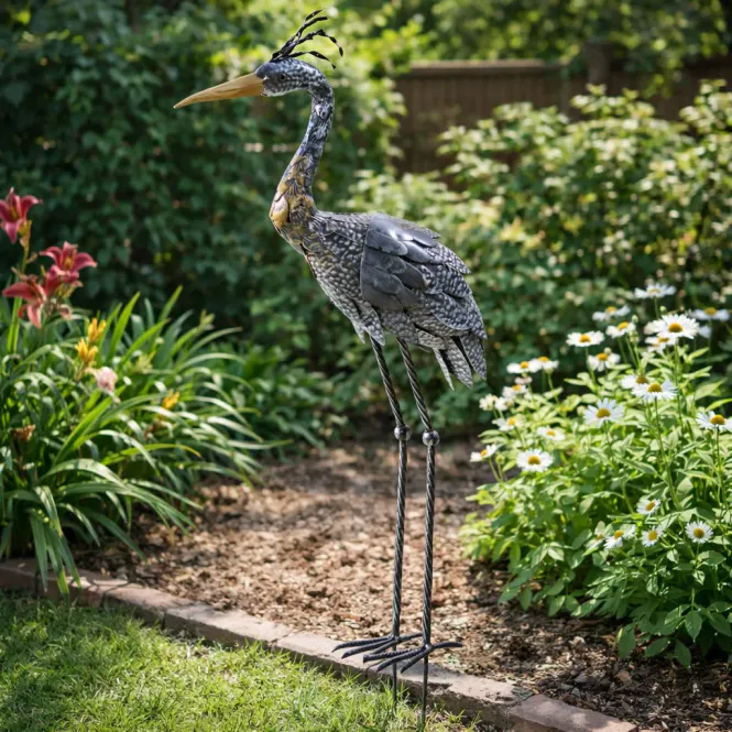Hovedbilde Dekorfigur trane grå - 107cm