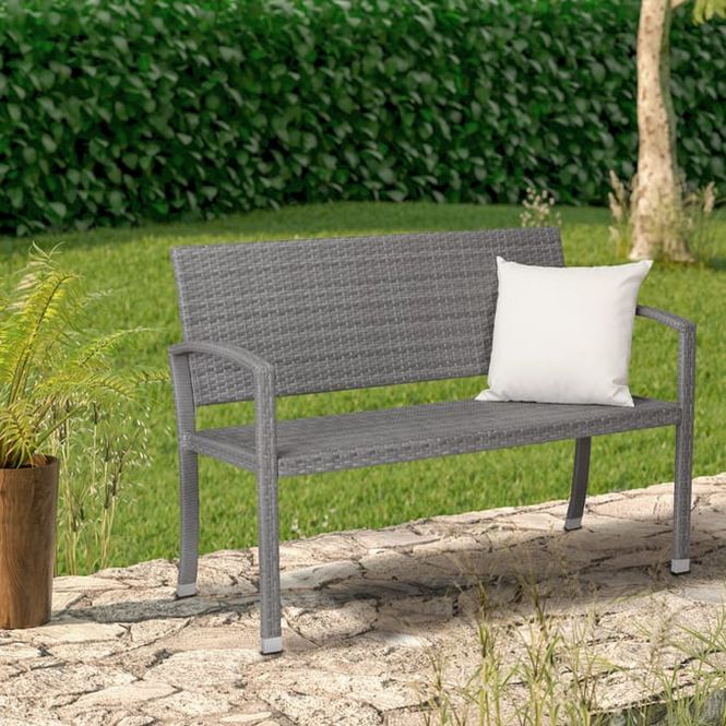 Hovedbilde Hagebenk i polyrotting grå 122x58x87cm