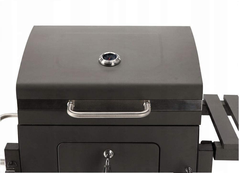 Stor kullgrill med lokk - termometer og hjul