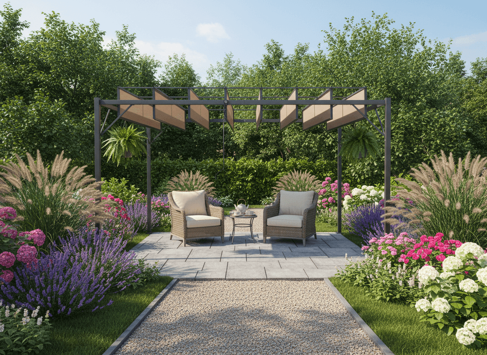 Pergola med justerbare lameller - 3x4 m