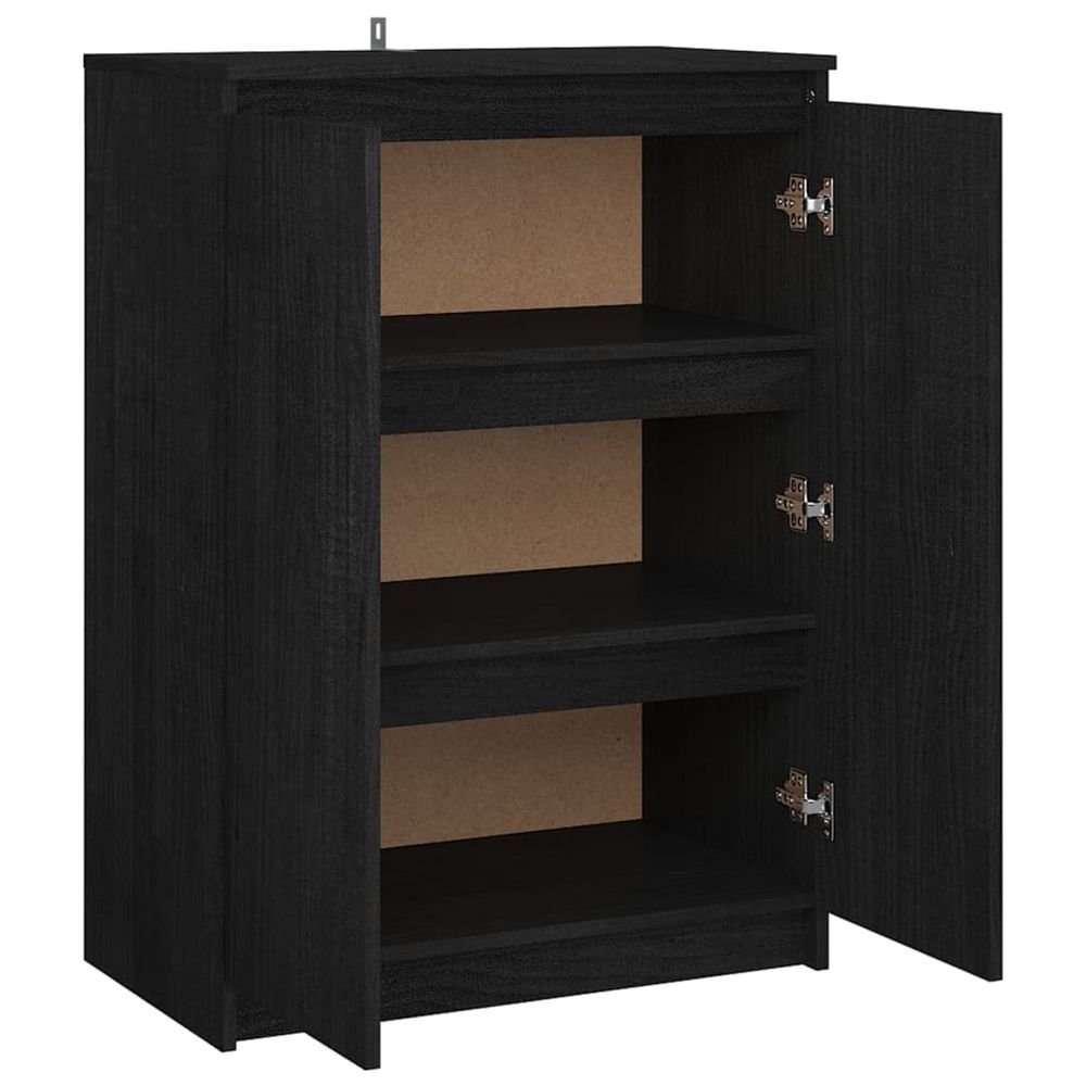 Skap 60x36x84 cm heltre furu - sort