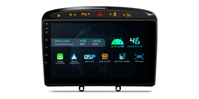 Hovedbilde Android DAB+ bilstereo Peugeot 308 408 9