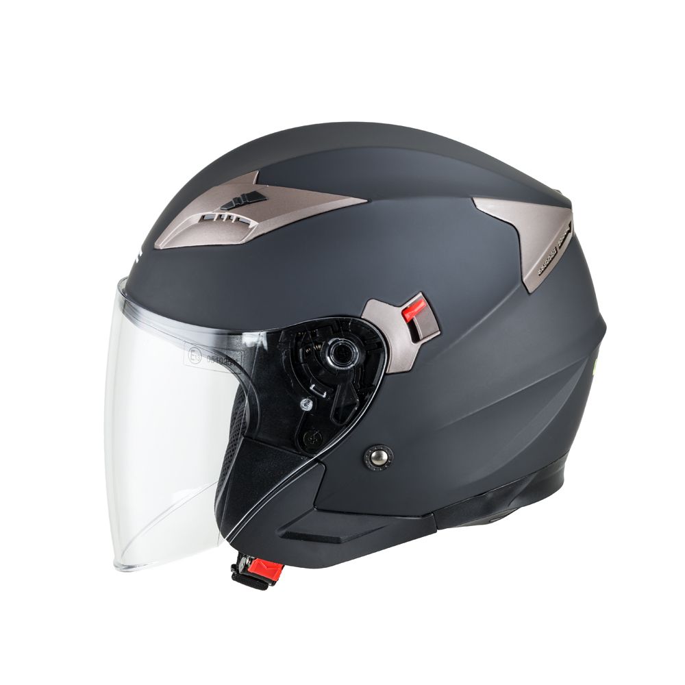 Åpen MC-hjelm W-TEC Putta - matt-sort-bronse