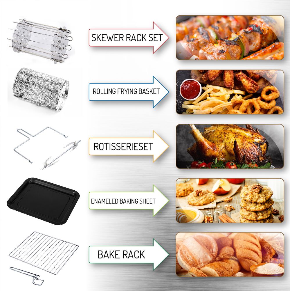 Airfryer 8 i 1 med rotisserie - 13l