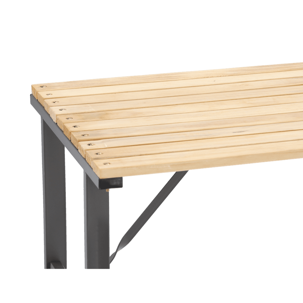 Hagebord tre og stål 120 × 60 × 71 cm