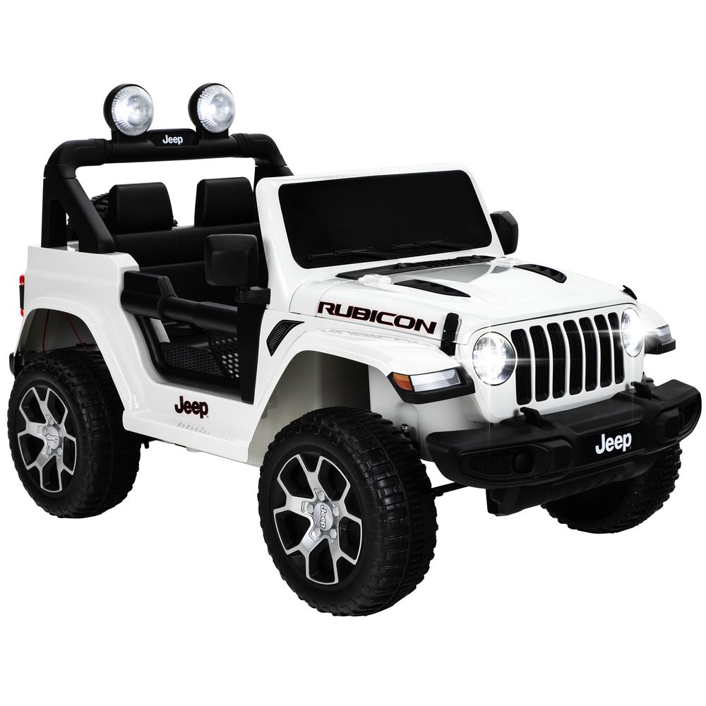 Elbil for barn Jeep Wrangler Rubicon - hvit/sort
