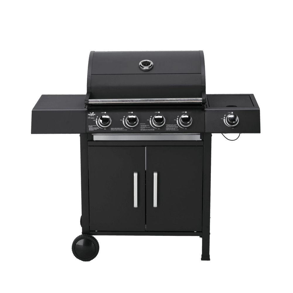 4-brenners gassgrill med sidebrenner