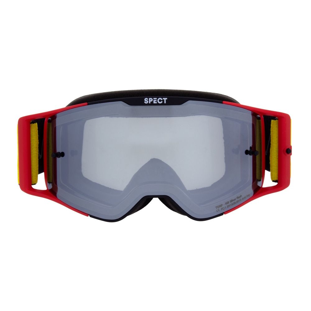 Red Bull SPECT Torp Motocrossbriller – Matt Sort/Rød / Sølv Speilglass