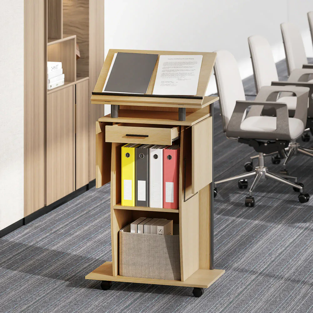 Mobilt podium / talerstol med justerbar bordplate