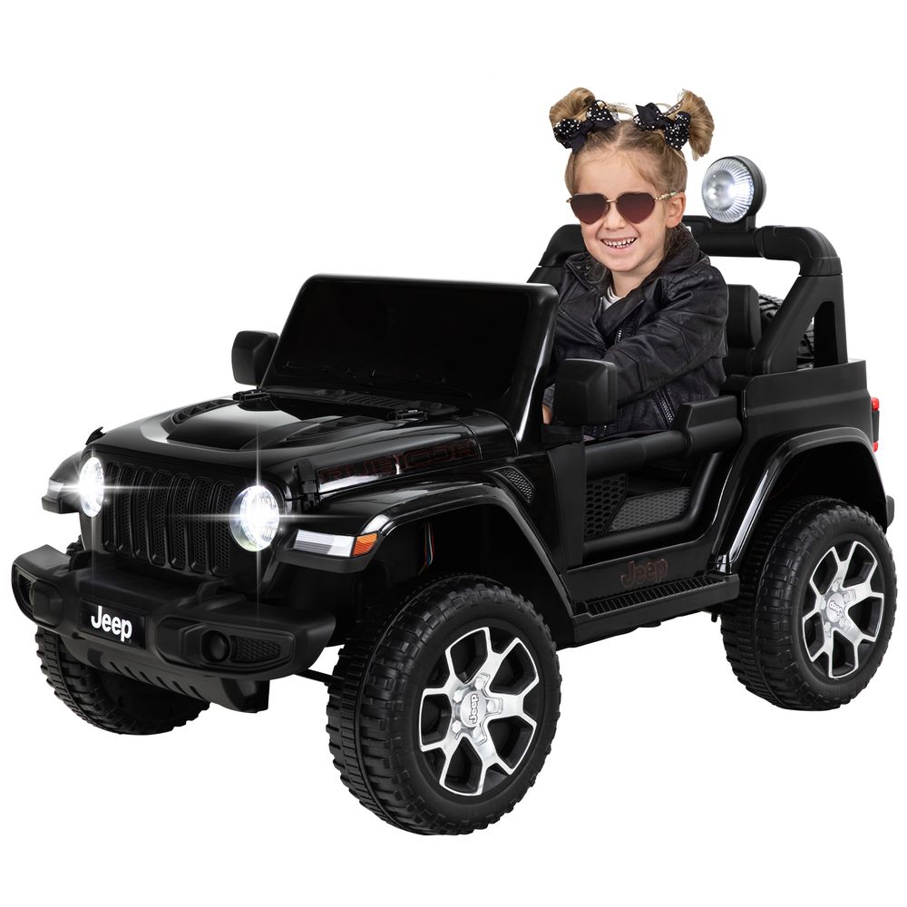 Elbil for barn Jeep Wrangler Rubicon - hvit/sort