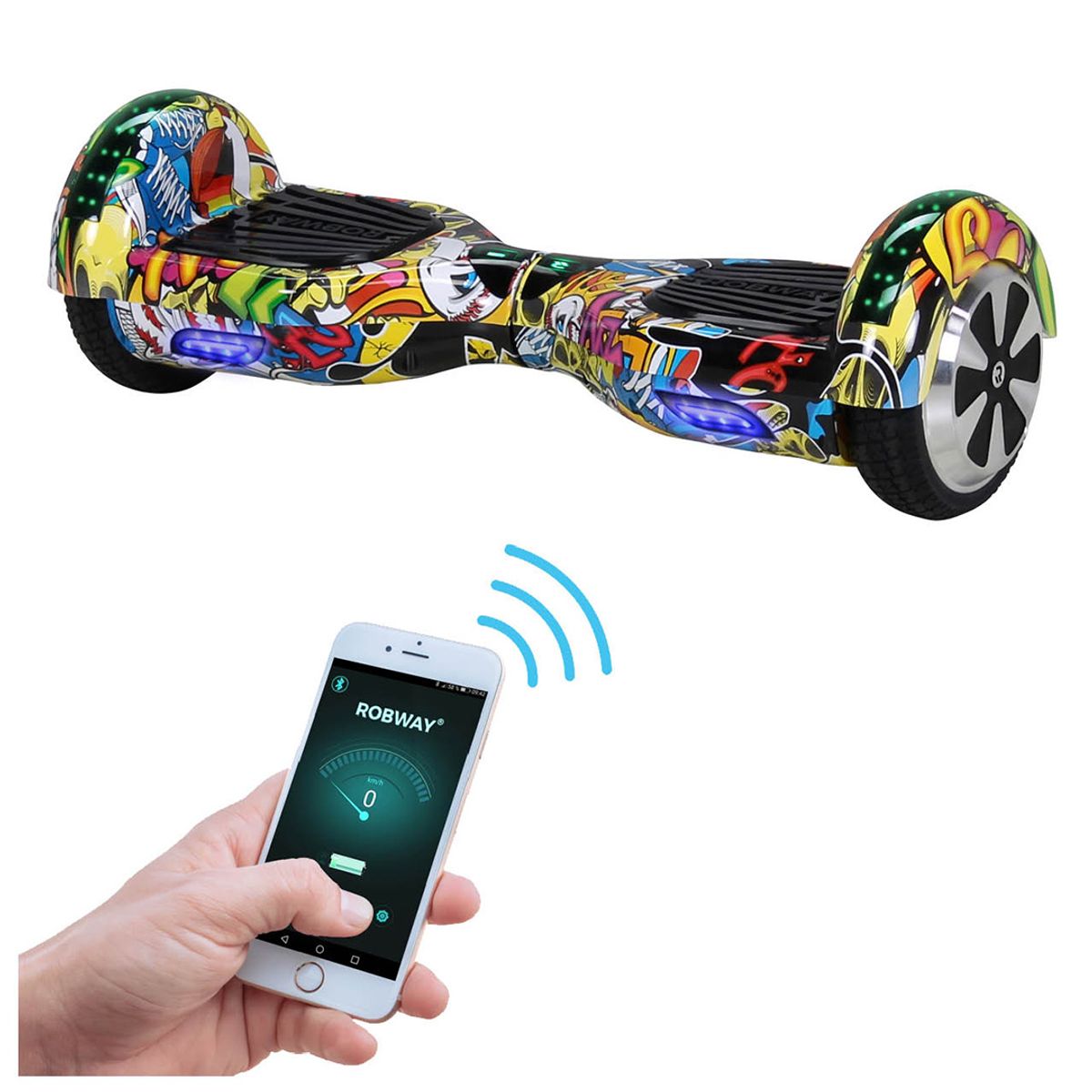 Hoverboard - Robway 700 w - Bluetooth - LED - fargevalg