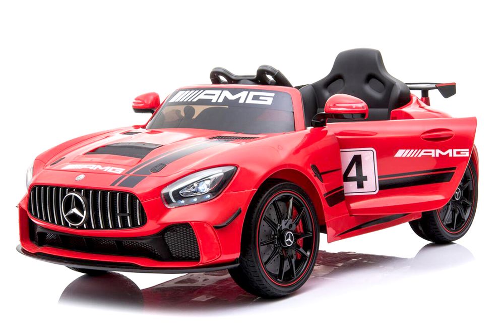 Mercedes GT4 Luxus barnebil 12V med LED-felger og elektrisk styring