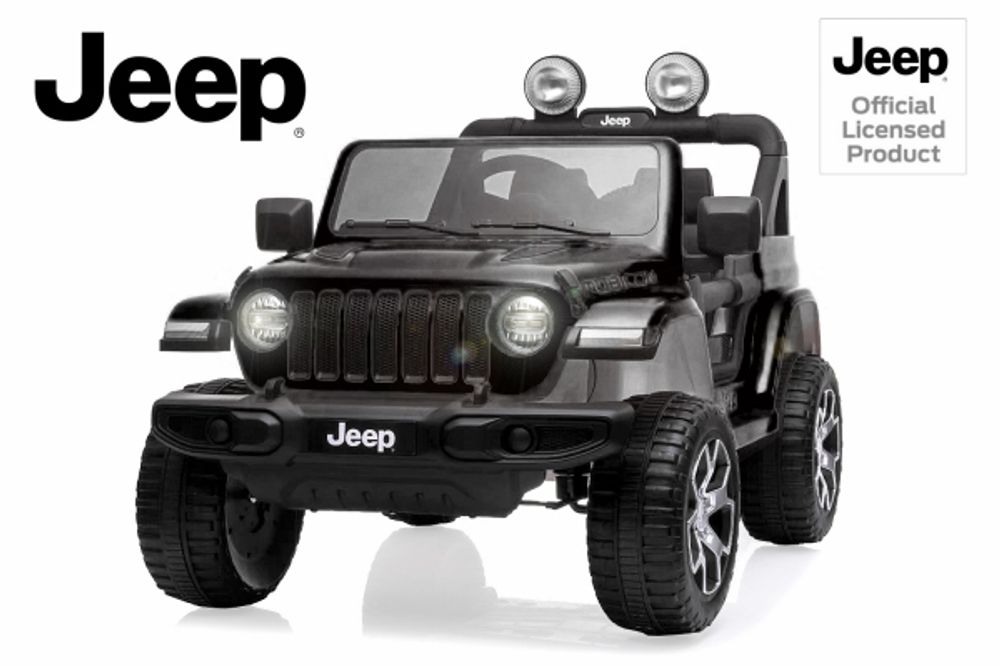 Jeep Wrangler Rubicon barnebil 12V 4x4 med LED og BT