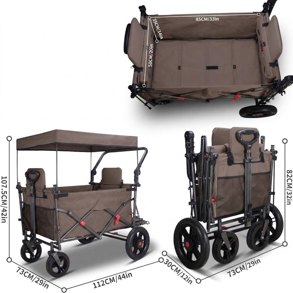 Sammenleggbar transportvogn for barn 120 kg – inSPORTline StrollKidz
