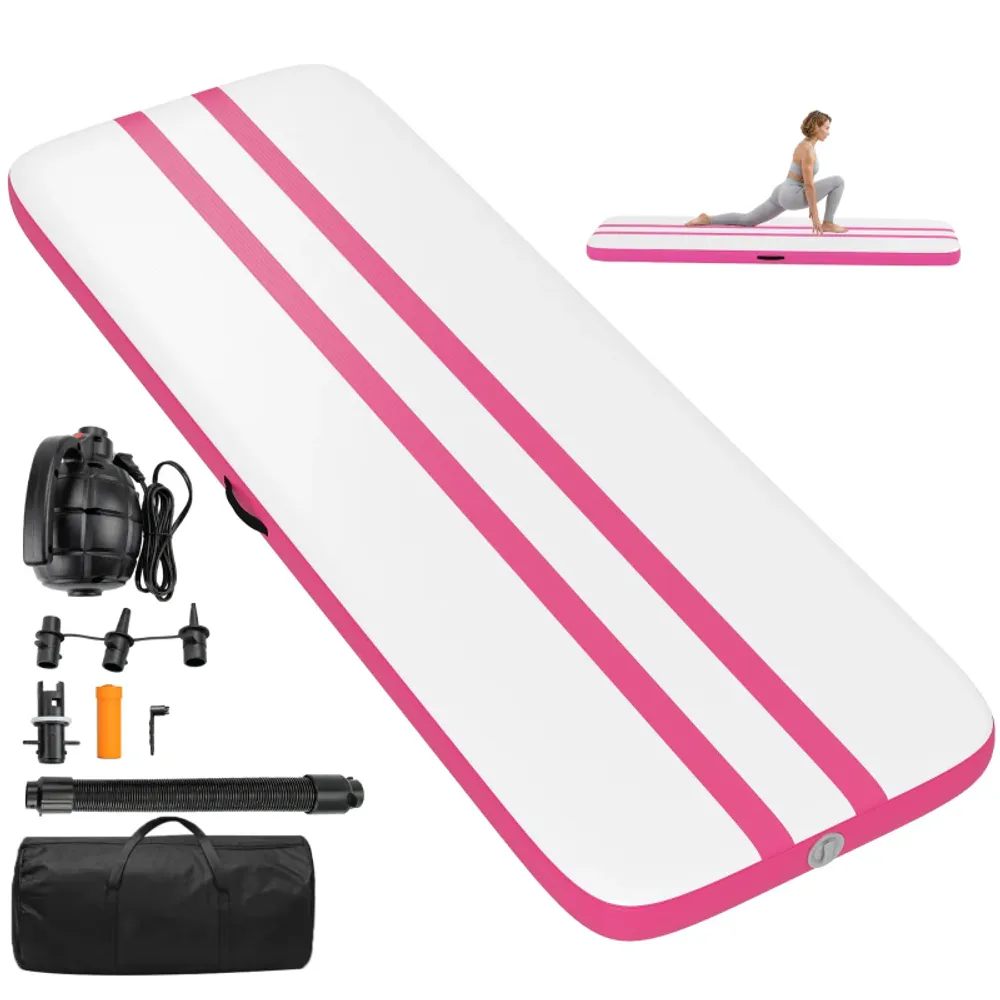 Oppblåsbar gymnastikkmatte 305 cm med pumpe