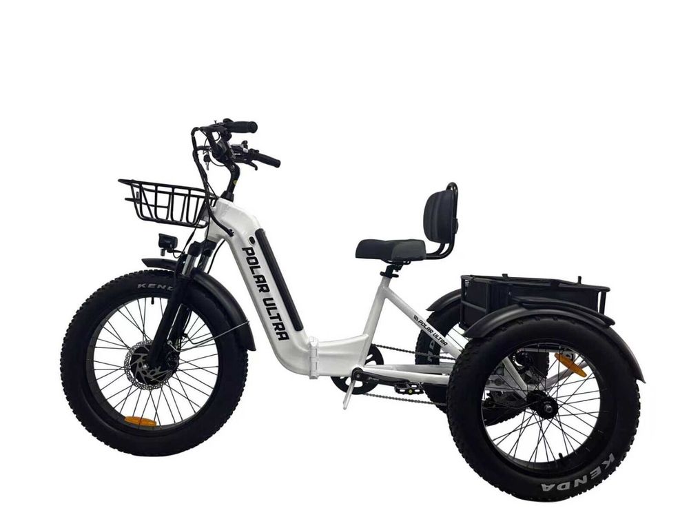 Polar Ultra elektrisk trehjulssykkel fatbike - 500W med ryggstøtte