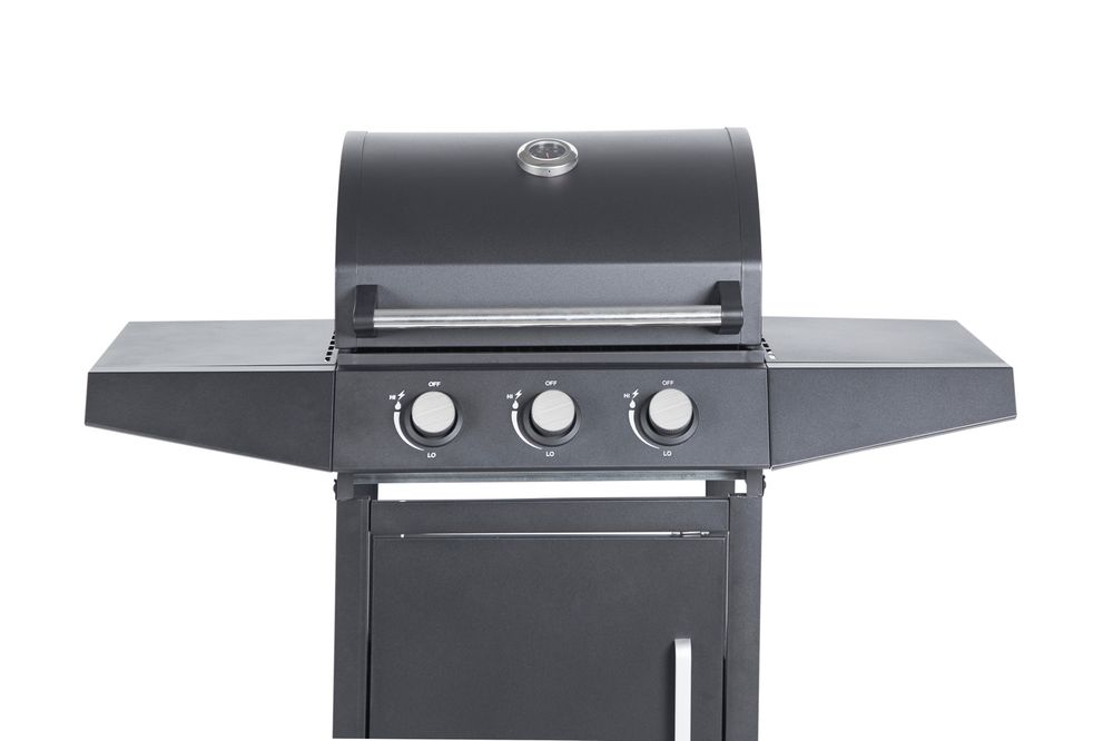 3-brenners gassgrill - kompakt grill med høy varmeeffekt