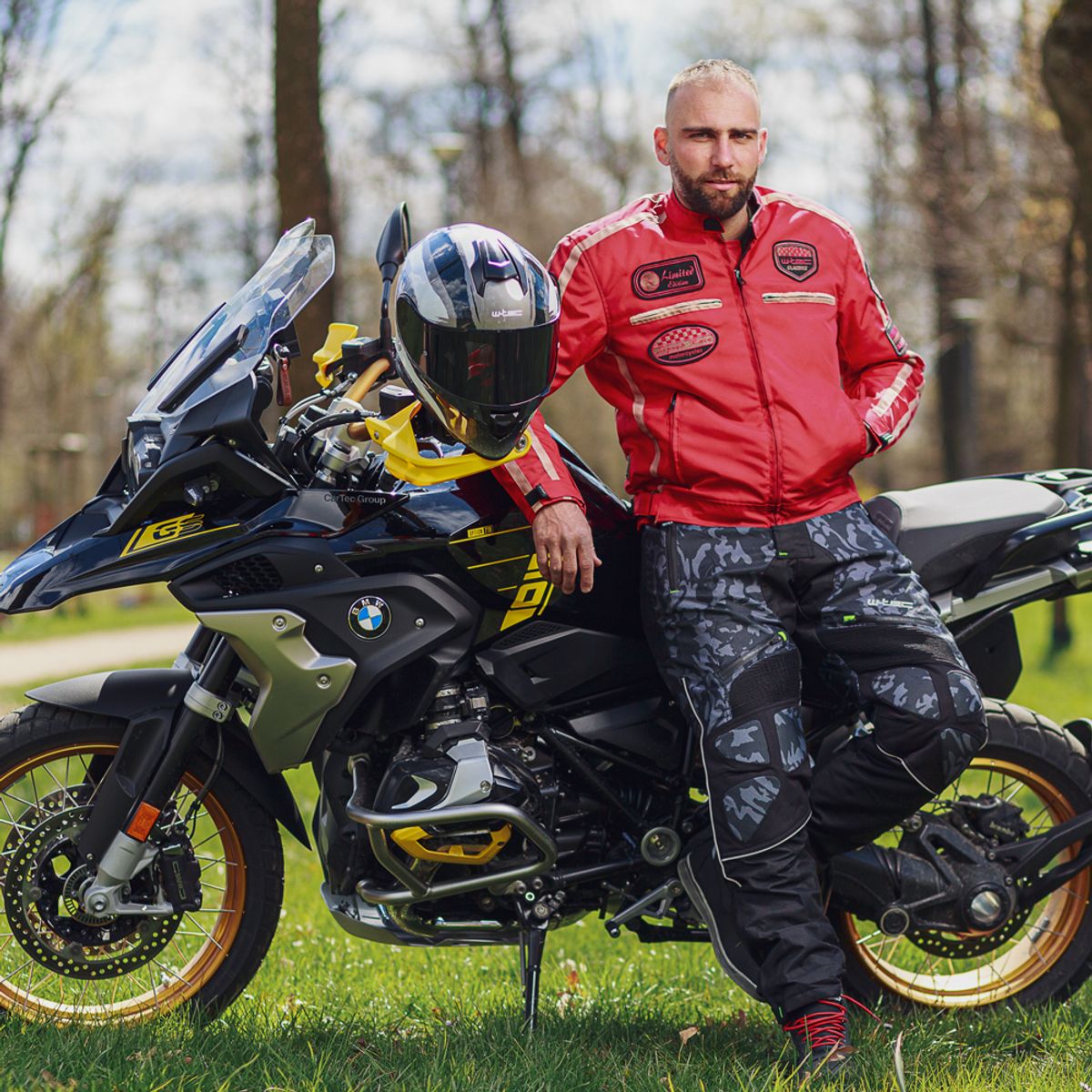 W-TEC Patriot Red Tekstil MC-jakke Herre