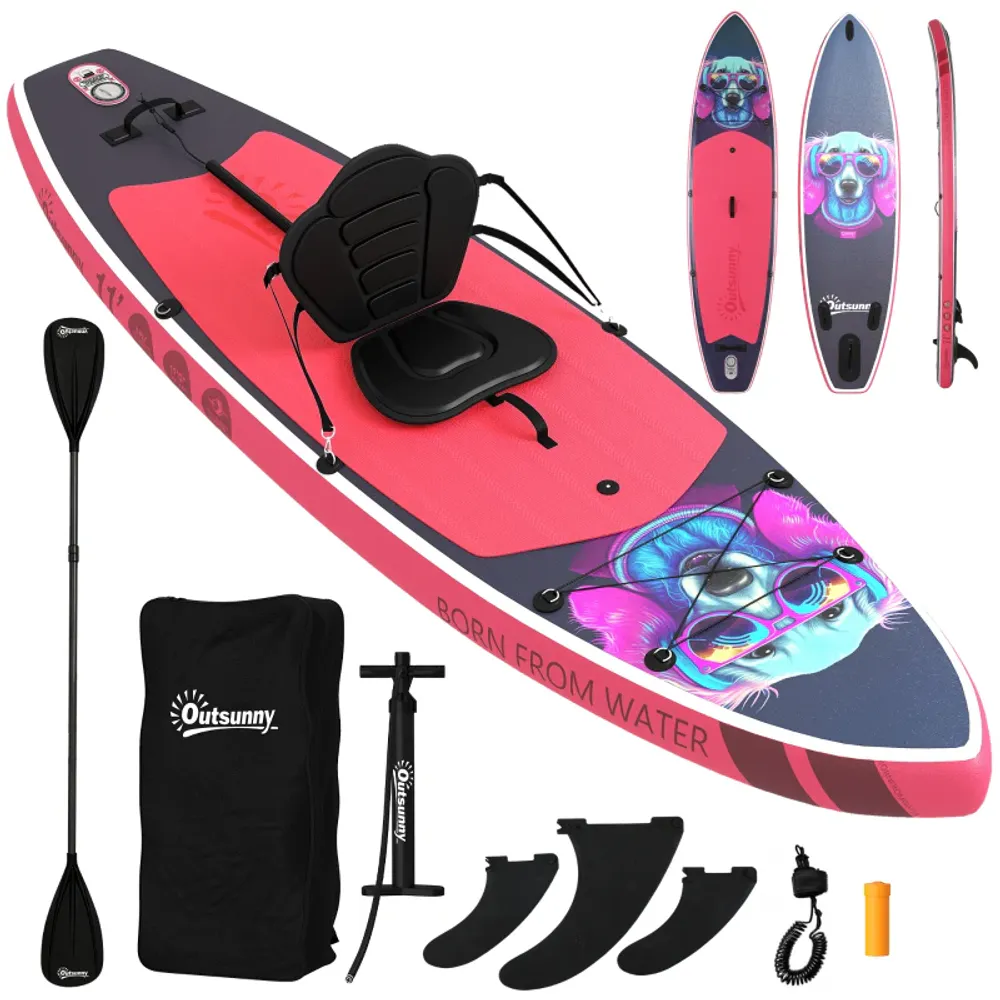 Oppblåsbart SUP-brett 335 cm med sete og padle