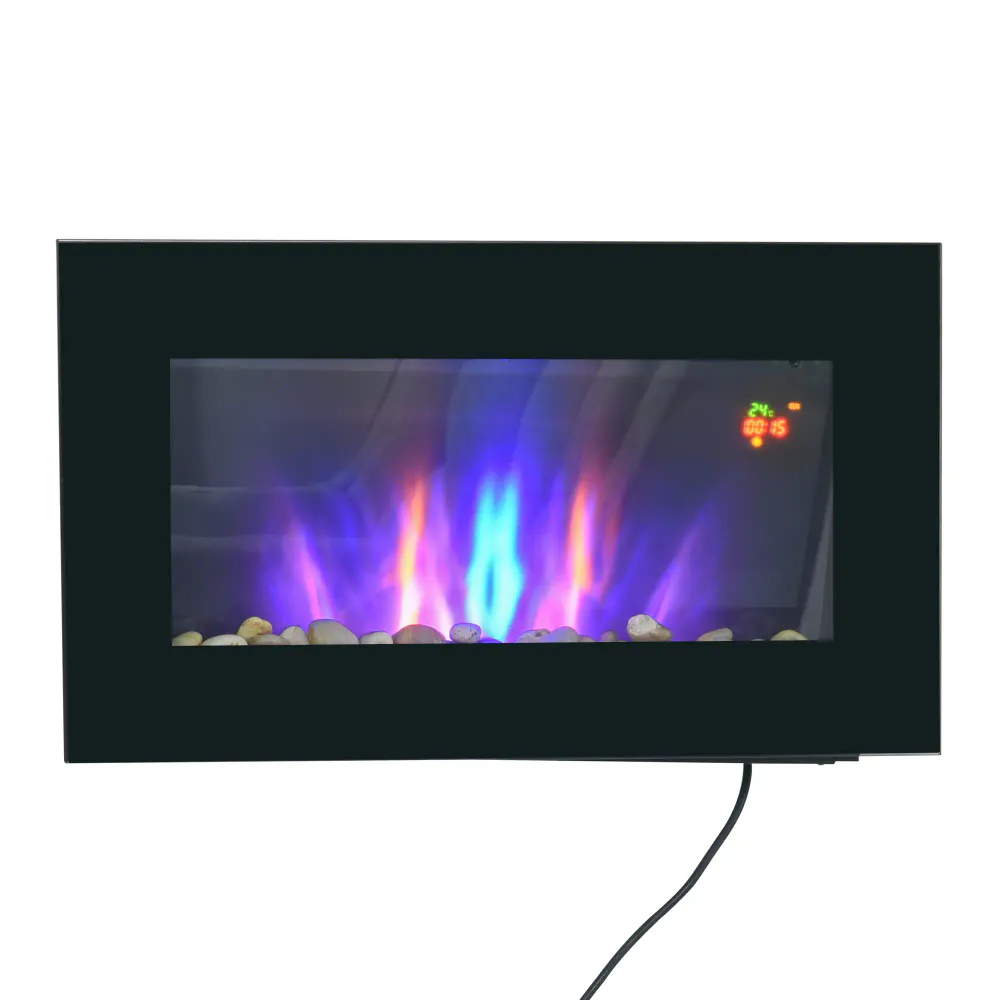 Elektrisk veggpeis med LED-flammer og timer - 2000W